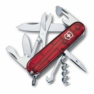 Victorinox Climber многофункционен нож 91 mm 14 функции, прозрачна червена