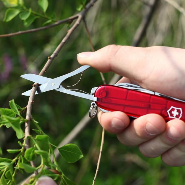Victorinox Huntsman джобен нож 91mm, прозрачен, червен