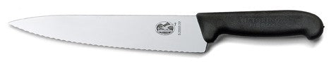 Victorinox кухненски нож Fibrox с назъбена остриета, черен