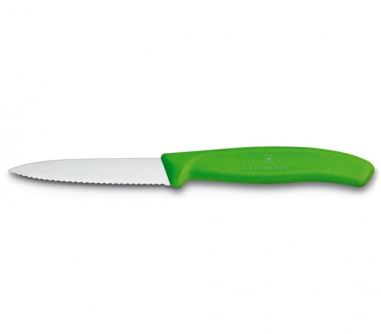 Victorinox универсален кухненски нож със зъбки, зелен
