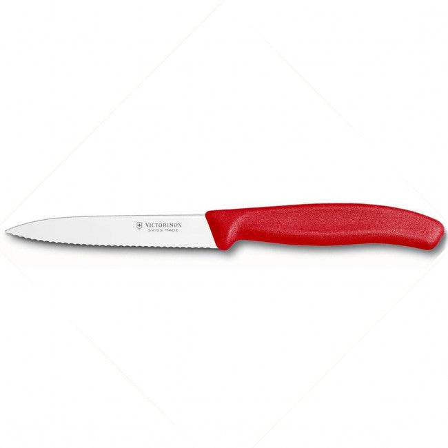 Victorinox универсален кухненски нож със зъбки, червен