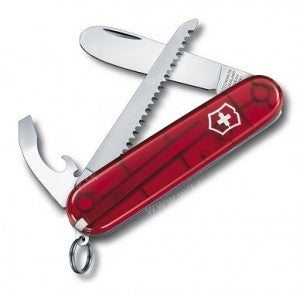 Victorinox My First многофункционален нож за деца, прозрачен червен, 9 функции