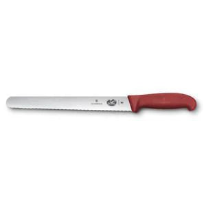 Victorinox нож за нарязване Fibrox с зъбчато острие, червен