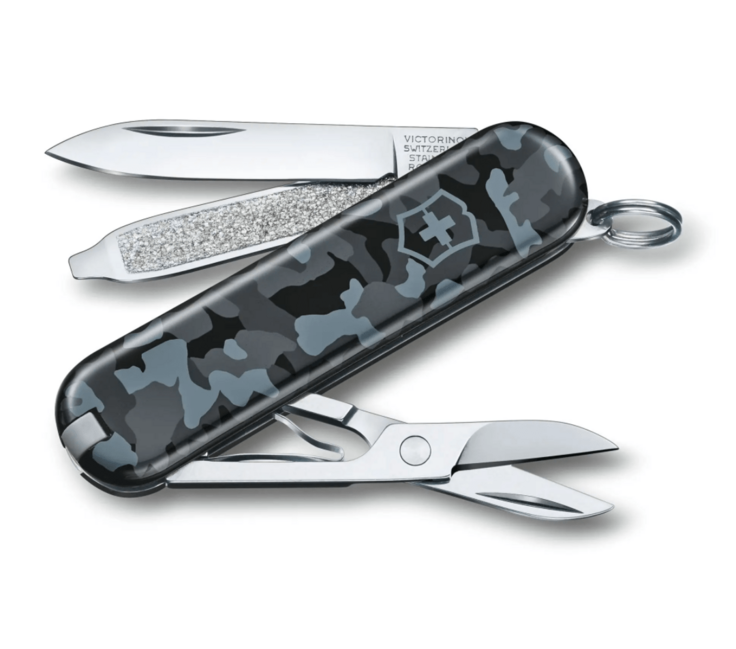 Victorinox многофункционален нож 58mm тъмносин Camo с синя маскировка, 7 функции, блистер