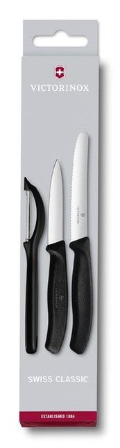 Victorinox комплект 2 ножа и белачка, черен