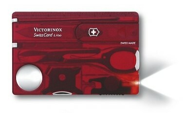 Victorinox SwissCard Lite джобен нож Ruby, прозрачна червена, 13 функции