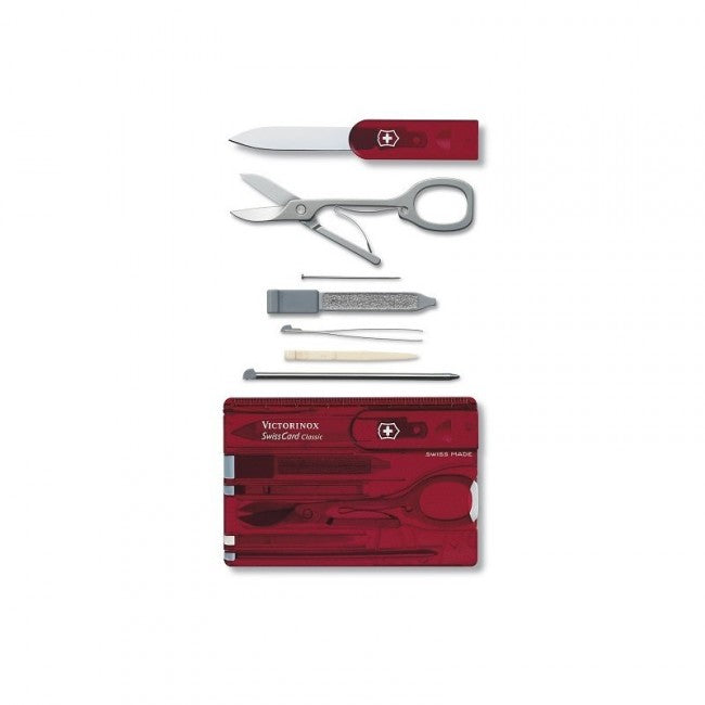 Victorinox SwissCard мултифункционална карта 10в1, червена