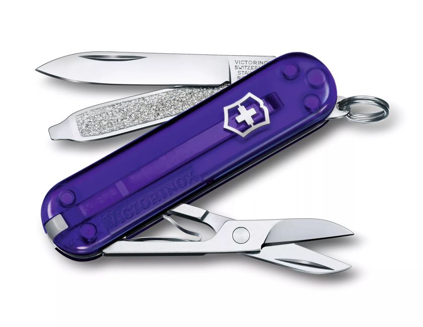 Victorinox Classic SD Джобен нож прозрачен лилав