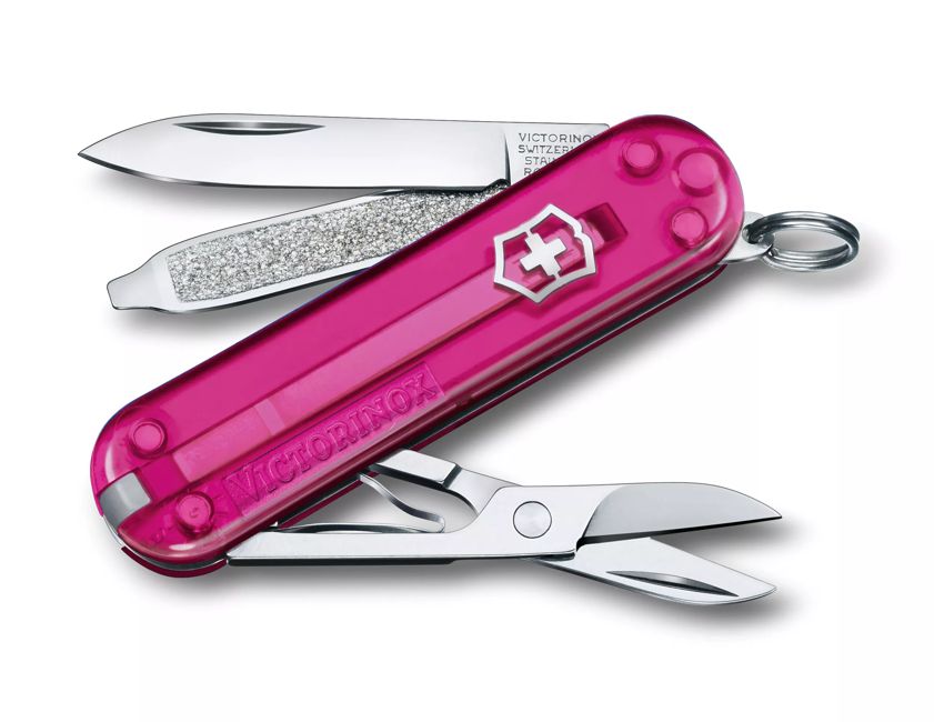Victorinox Classic SD джобен нож Transparent, розова