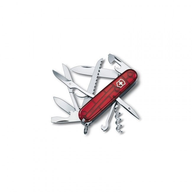 Victorinox Huntsman джобен нож 91mm, прозрачен, червен
