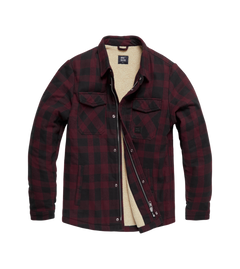 Vintage Industries Craft heavyweight sherpa μπουφάν, μπορντό καρό