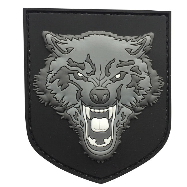 WARAGOD 3D Wolf нашивка PVC, сива