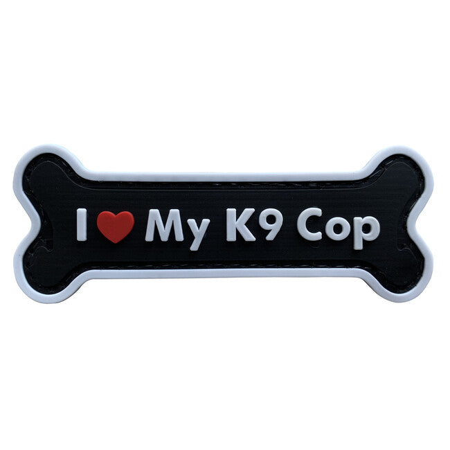 WARAGOD Обичам моя K9 Cop нашивка PVC, черна