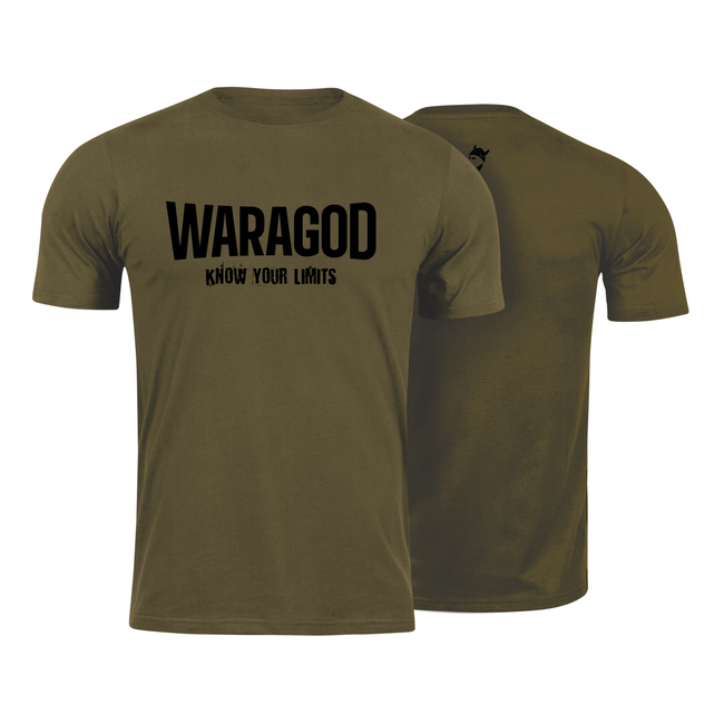 WARAGOD "Know Your Limits" мъжка тениска, маслинена 160g/m2