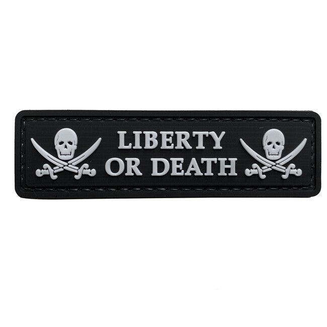 WARAGOD Liberty или Death PVC нашивка, черно-бяла