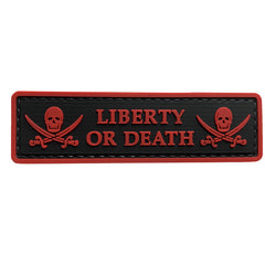 WARAGOD Liberty или Death PVC нашивка, черна и червена