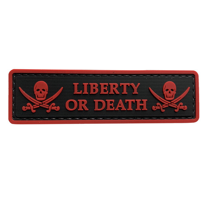 WARAGOD Liberty или Death PVC нашивка, черна и червена
