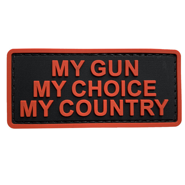 WARAGOD MY Gun PVC нашивка, черно червена