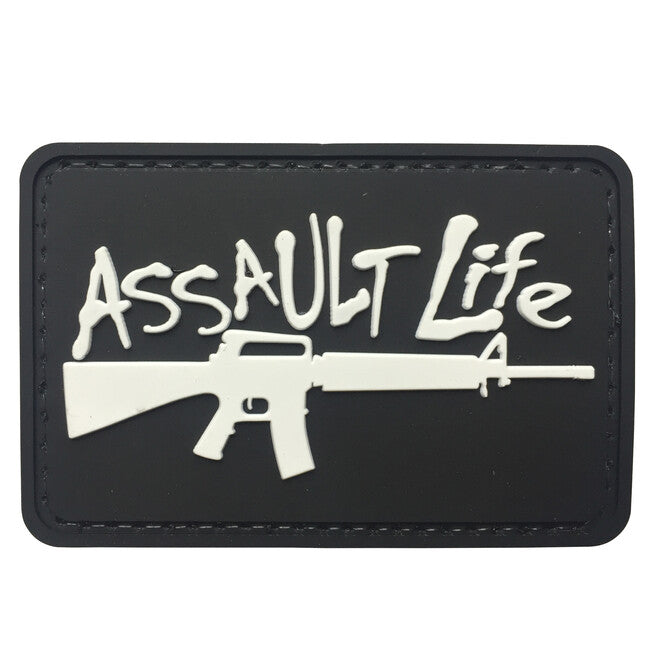 WARAGOD 3D Assault Life нашивка черна 7.5x5cm