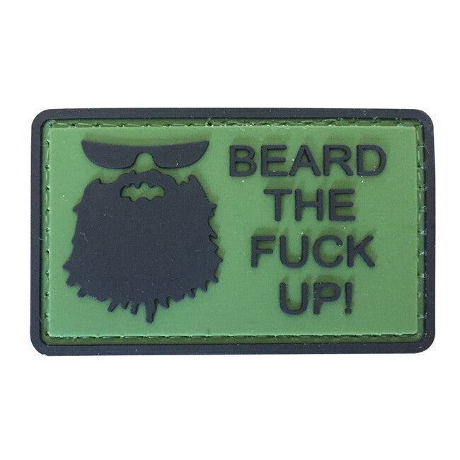 WARAGOD Beard The Fuck Up 3D нашивка маслинена, 6x3.5cm