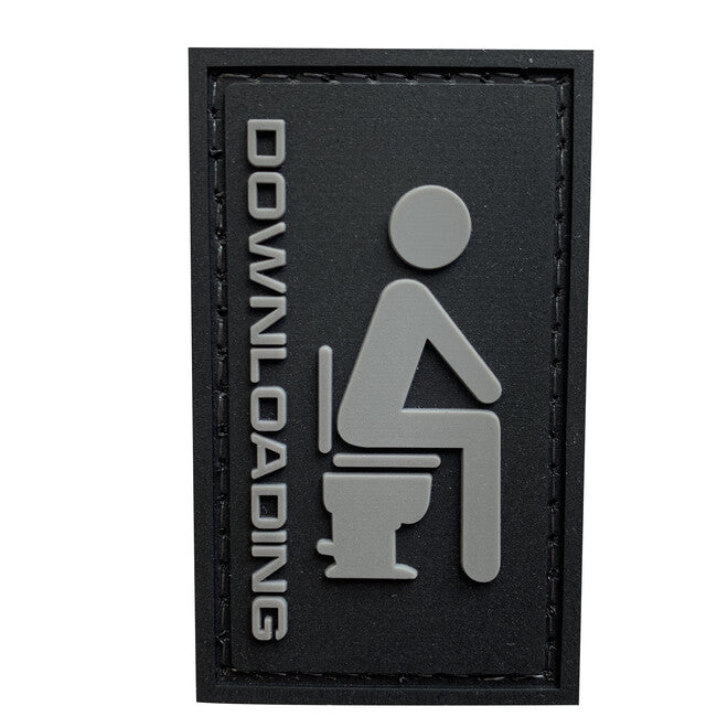 WARAGOD Нашивка 3D Downloading Funny, черна 3.6x6cm