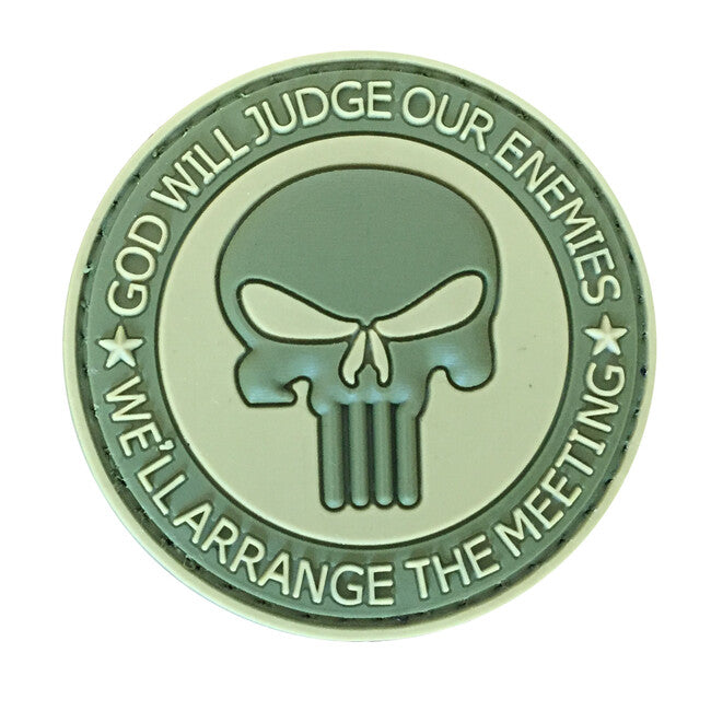 WARAGOD 3D God Will Judge нашивка маслинена 5cm