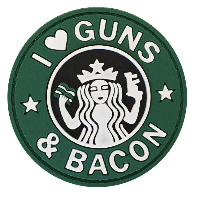 WARAGOD 3D нашивка I Love Guns и Bacon 6cm