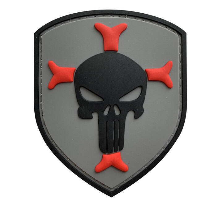 WARAGOD 3D Кръстоносци Templar Cross Crusaders с Punisher нашивка 7.5x6cm