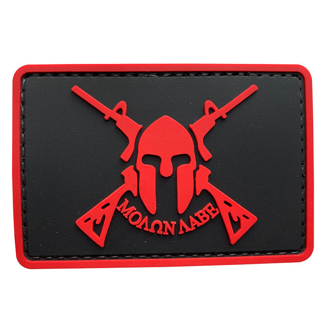WARAGOD 3D Molon Labe Spartan с Two Rifles нашивка 7.5x5cm