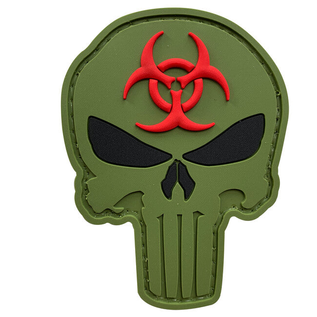 WARAGOD Нашивка 3D Punisher Biohazard, OG, 7.5x5.6cm