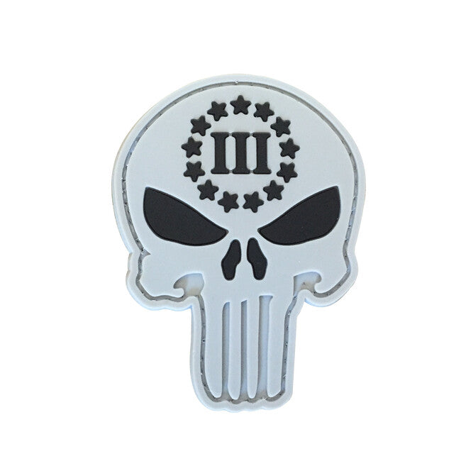 WARAGOD Нашивка 3D Punisher three Percenter, 6.8x5.2cm