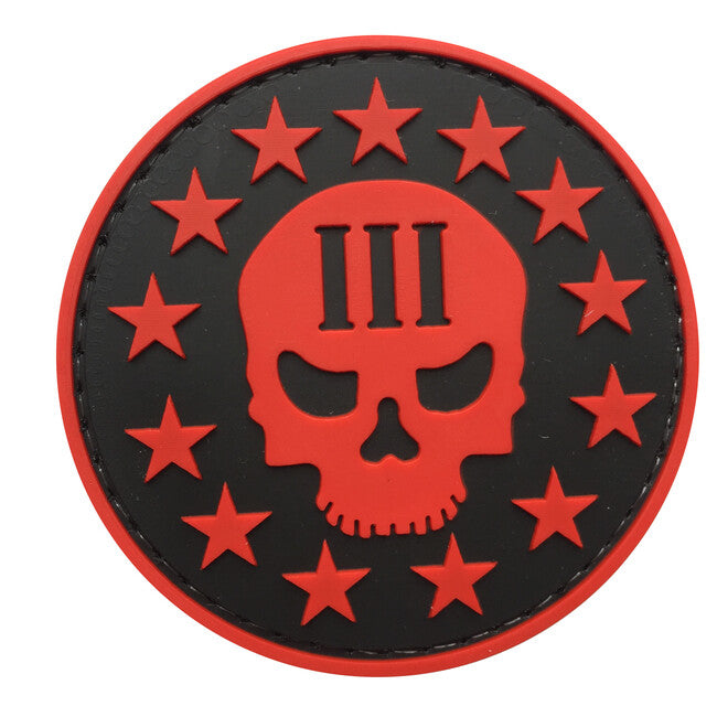 WARAGOD 3D Three Percenter с Skull Face нашивка 6см
