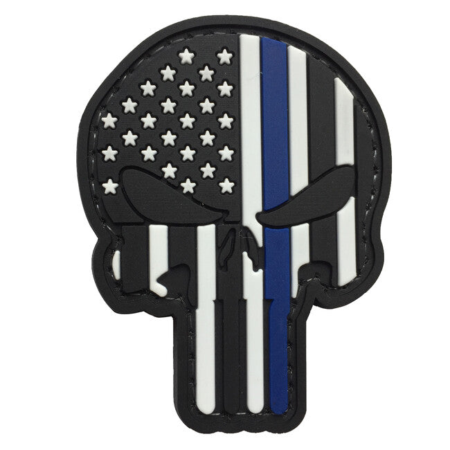WARAGOD 3D US Patriot Punisher нашивка син line, 7.5x5cm