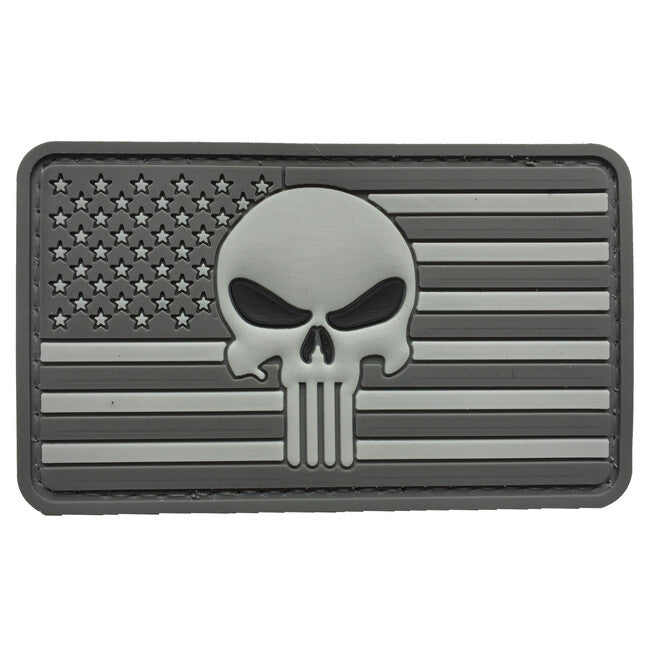 WARAGOD 3D US Punisher нашивка сива, 8.5x5cm