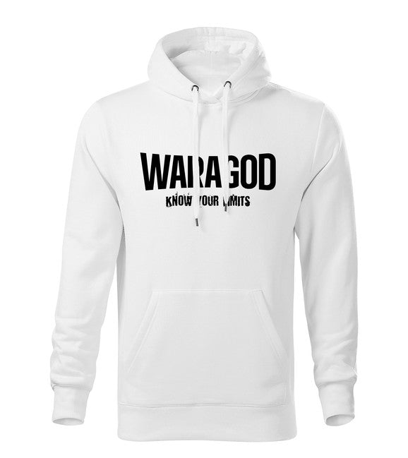 WARAGOD "Know Your Limits" суитшърт с качулка мъжки, бял 300g/m2