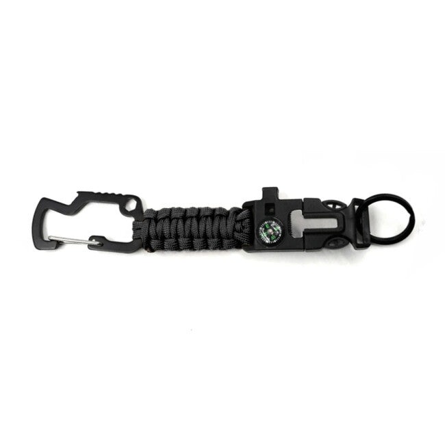 WARAGOD Paracord Laito многофункционална ключодържател 8 в 1 оцеляване многофункционална, черна