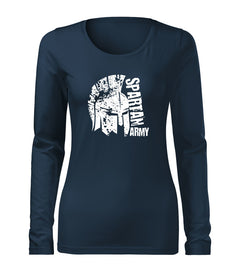 DRAGOWA Slim León women's long-sleeve t-shirt 160 g/m², dark blue