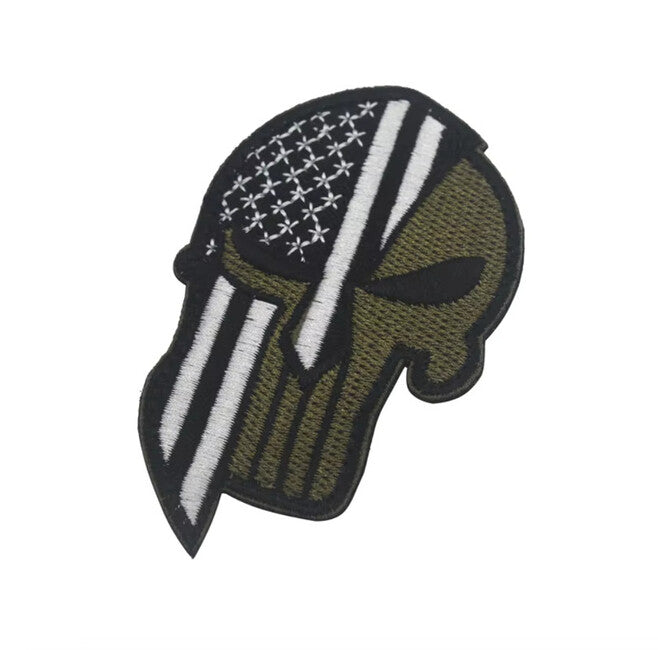 WARAGOD Punisher вишивана нашивка, USA черна