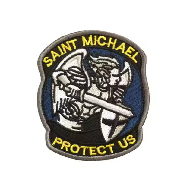 WARAGOD Saint Michael Protect Us вышита нашивка, жълта