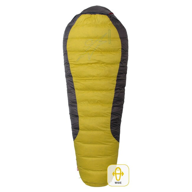 Warmpeace VIKING 1200 спален чувал 170 см WIDE R, жълт/сив/черен