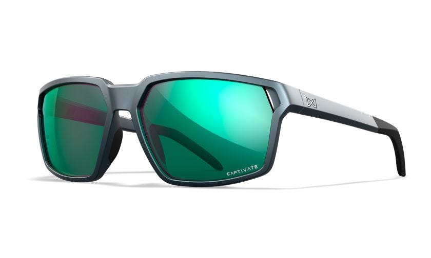 Wiley X Sierra слънчеви очила Captivate Polarized, мат графит, зелено огледало