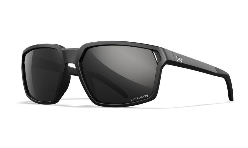 Wiley X Sierra слънчеви очила Captivate Polarized, мат черни, черни огледални