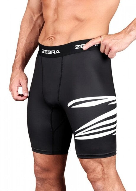 Мъжки къси компресионни панталони Zebra, черни