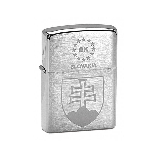 Zippo бензинова запалка със мотив на Словашката Република, хромирана