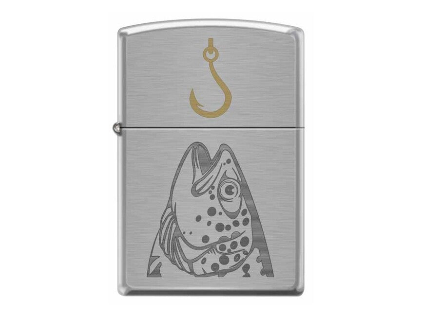 Zippo Fish Hook бензинова запалка, шлифован хром