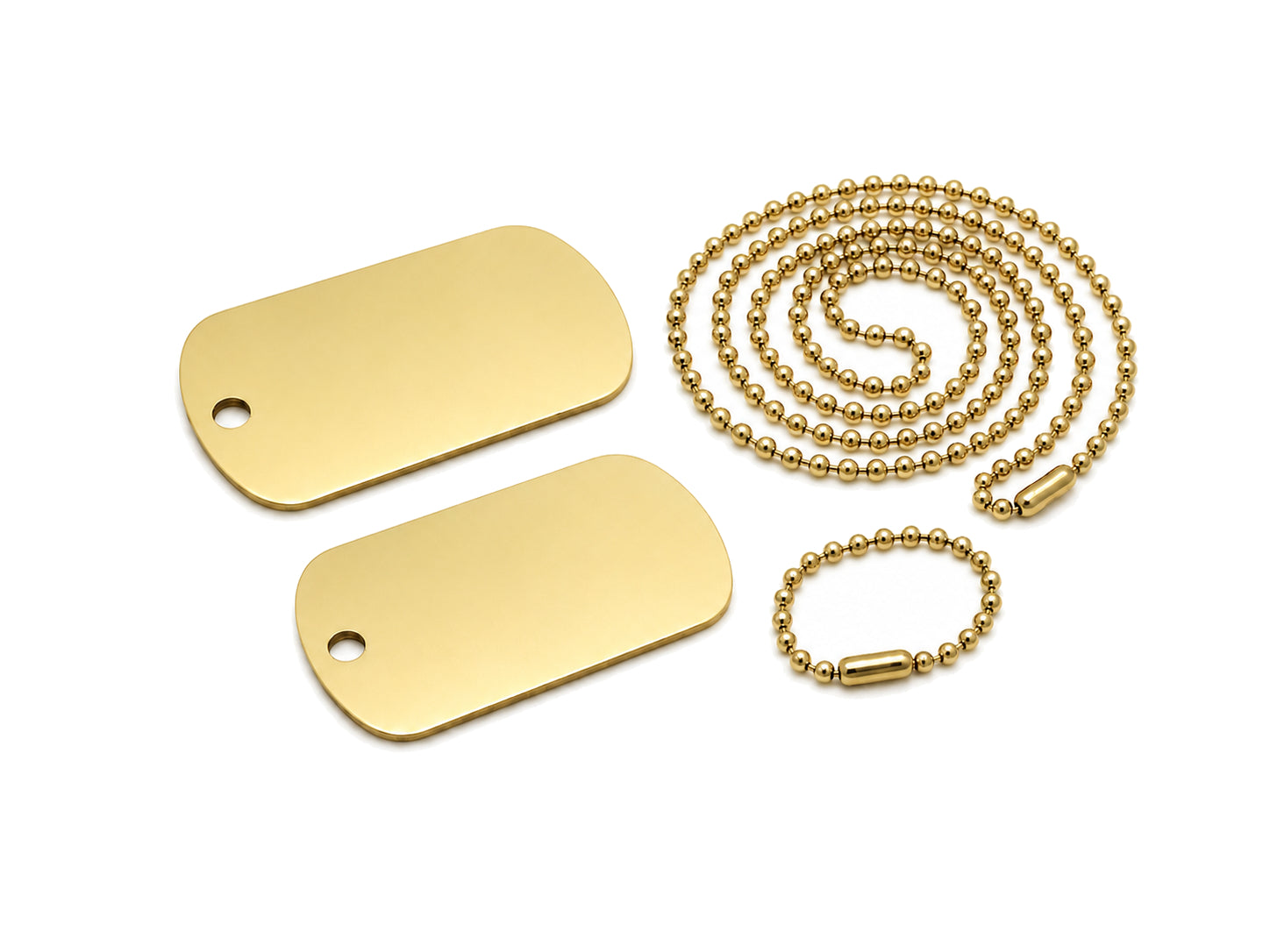 Комплект кучешки табелки Waragod Dog-Tags с верижки, златни