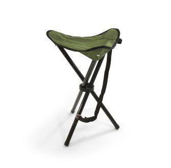 BasicNature Столче за пътуване Стол на триножник зелена стомана