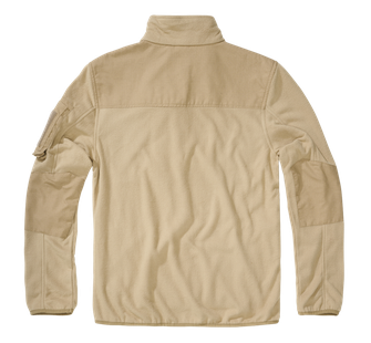 Брандирана блуза с цип от полар Ripstop, цвят камел