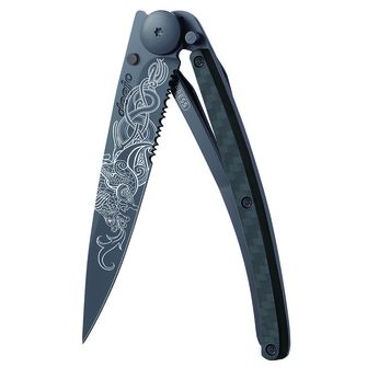 Нож за затваряне Deejo Serration black Dragon Viking
