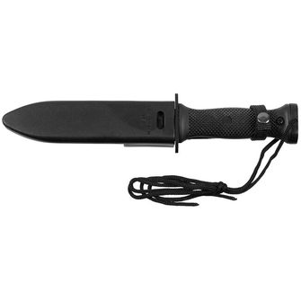 MFH Боен нож MK3 с пластмасова дръжка и ножница, черен